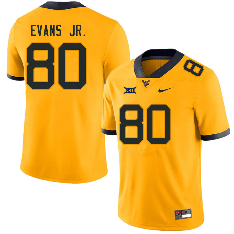 Men #80 Michael Evans Jr. West Virginia Mountaineers College Football Jerseys Sale-Gold